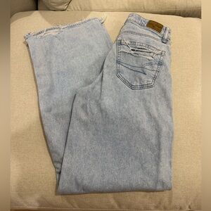 American Eagle Womens Dreamy Drape Wide Leg Jeans 000